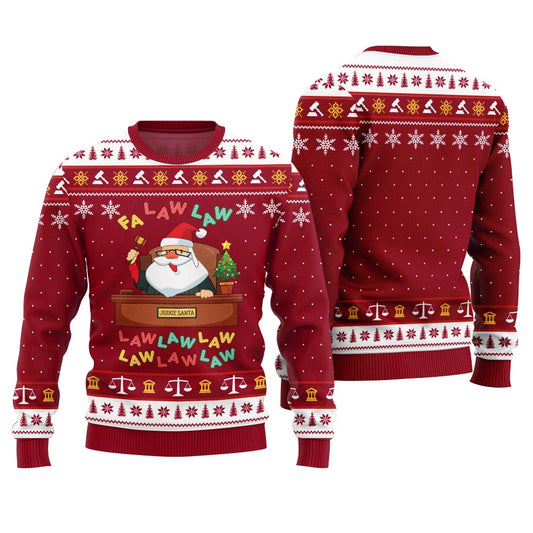 Funny Ugly Fa Law Law Christmas Sweater Red