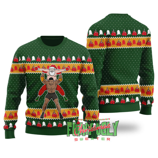 Funny Wrestling Santa Ugly Christmas Sweater