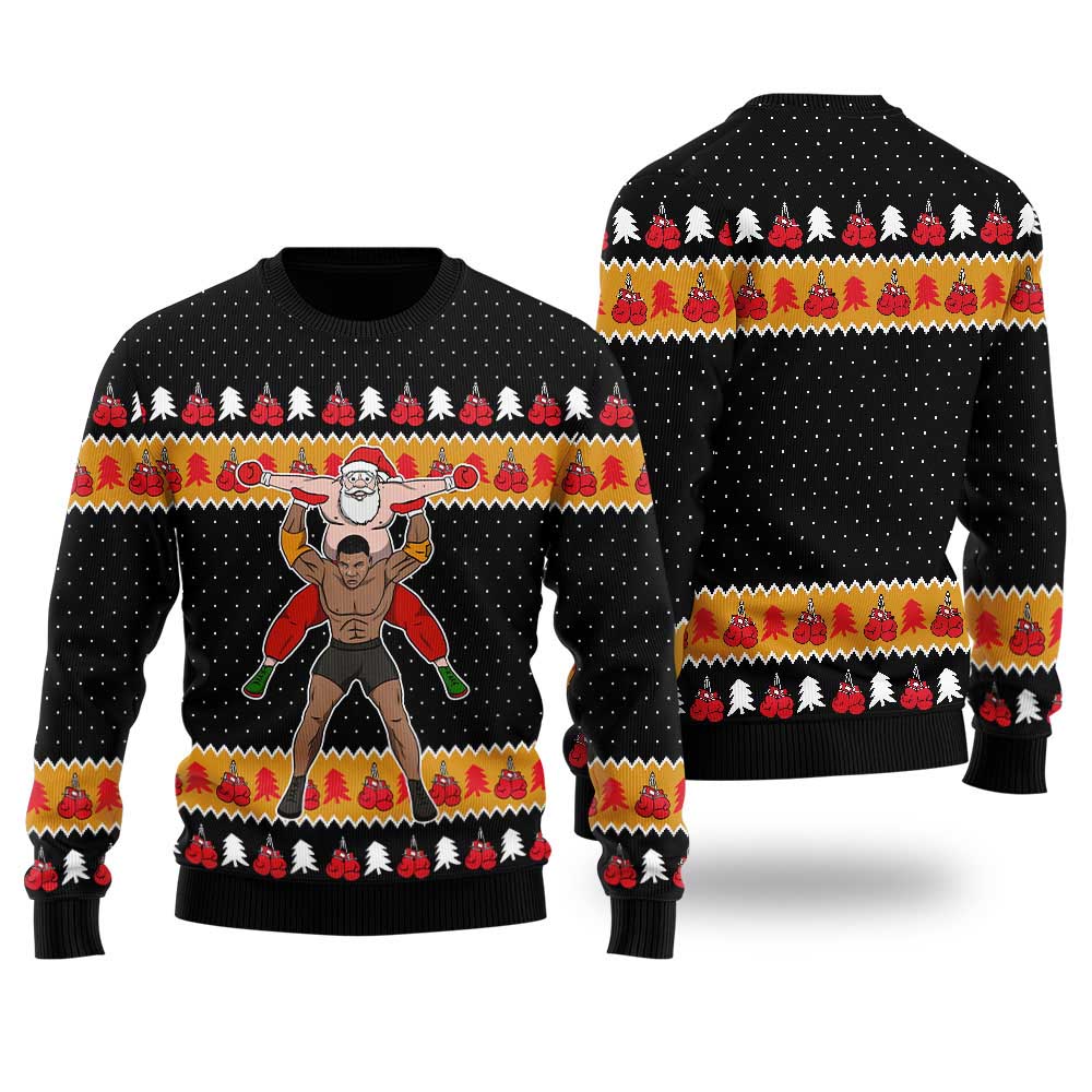 Funny Wrestling Santa Ugly Christmas Sweater