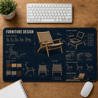 Furniture Design Creative Reference Guide Desk Mat | 5To9Vibe