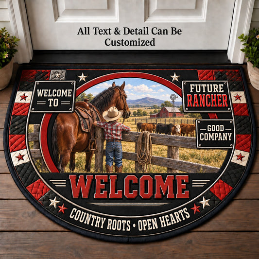 Future Rancher Personalized Half Round Mat | 5To9Vibe