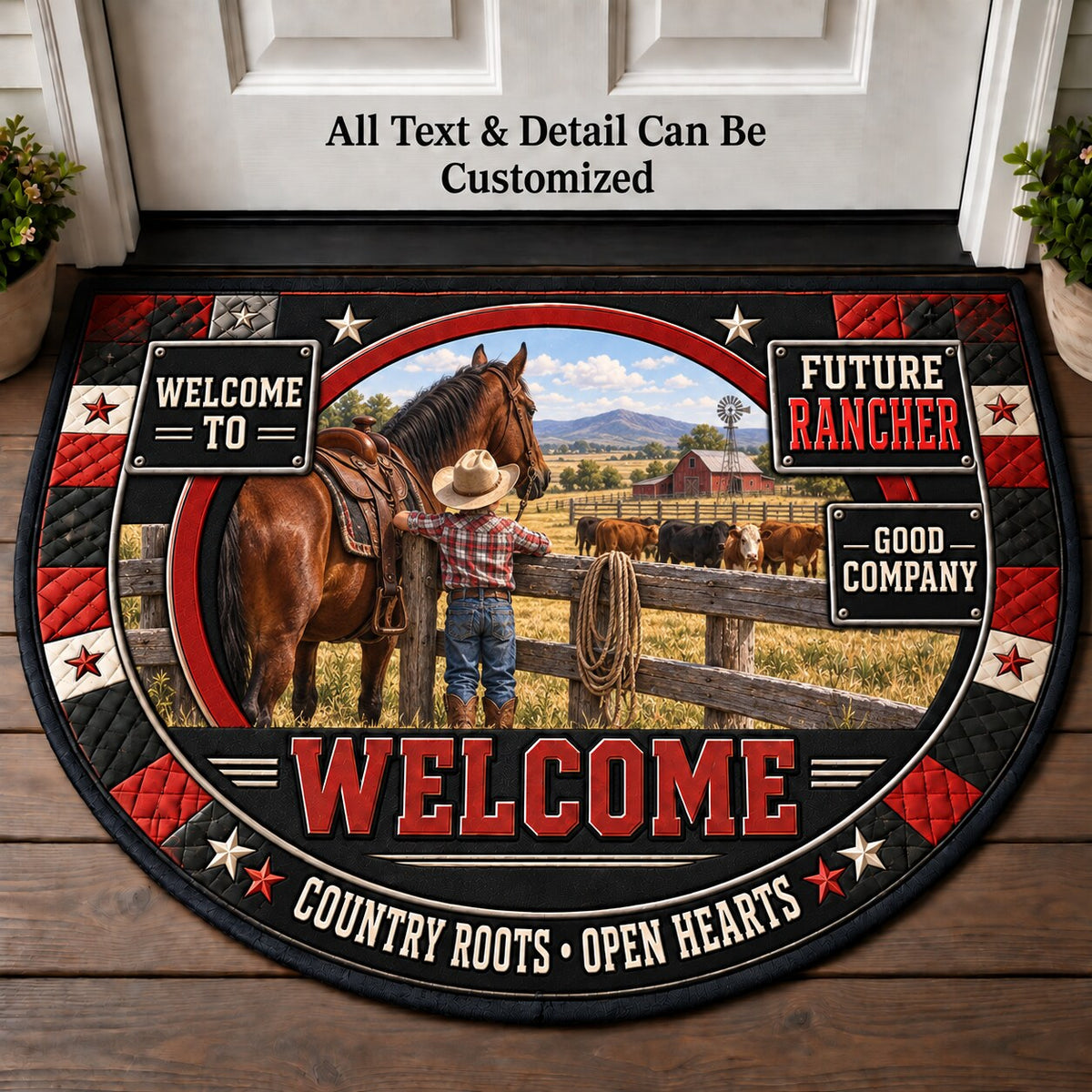 Future Rancher Personalized Half Round Mat | 5To9Vibe