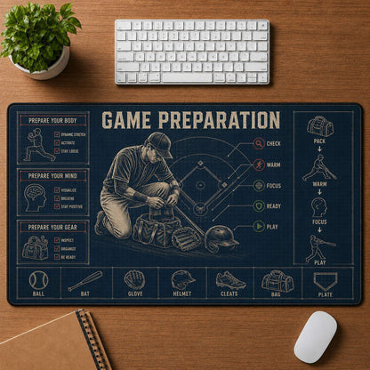 Game Preparation Blueprint Desk Mat | 5To9Vibe