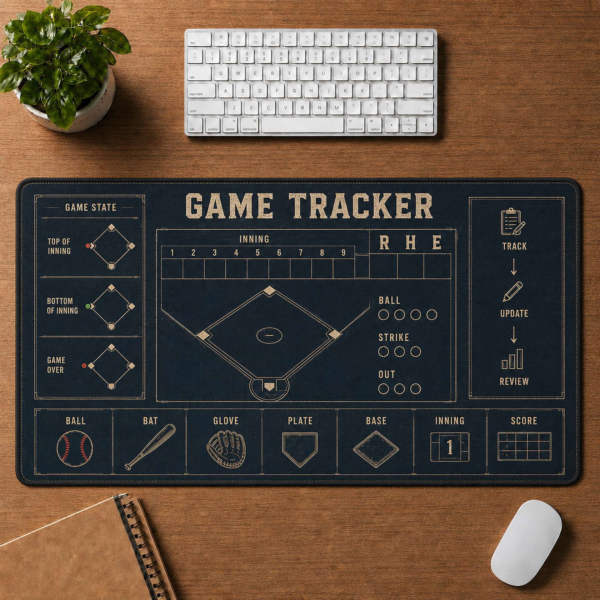 Game Tracker Blueprint Desk Mat | 5To9Vibe
