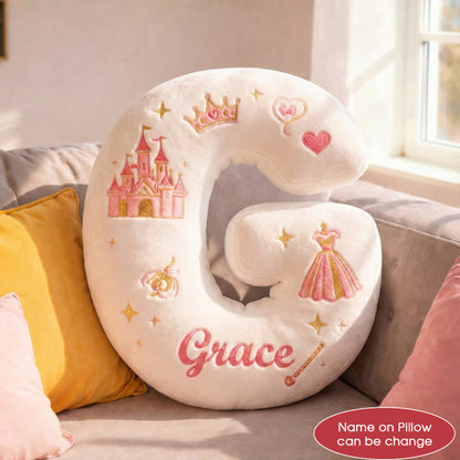 Dino and Princess Pillow Custom Name Gift  For Girls, Boys Irregular-Shaped Pillow Custom