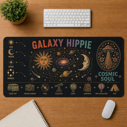 Cosmic Eye Hippie Desk Mat Mouse Pad | 5To9Vibe - Galaxy Hippie style