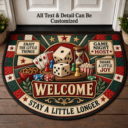 Game Night Host Personalized Half Round Mat | 5To9Vibe