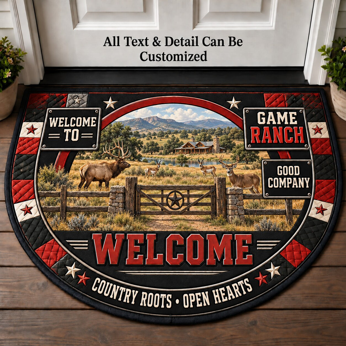 Game Ranch Personalized Half Round Mat | 5To9Vibe