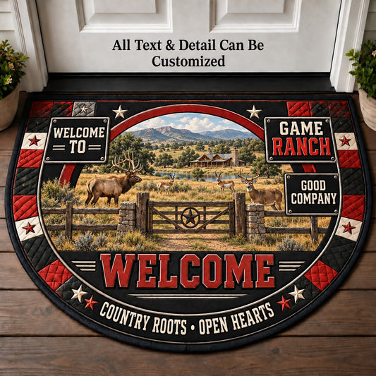Game Ranch Personalized Half Round Mat | 5To9Vibe