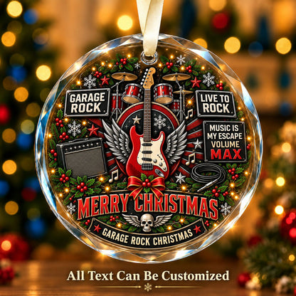 Garage Rock Personalized Glass Ornament | 5To9Vibe