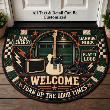 Garage Rock Personalized Half Round Mat | 5To9Vibe