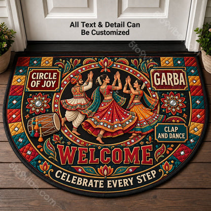 Garba Personalized Half Round Mat | 5To9Vibe
