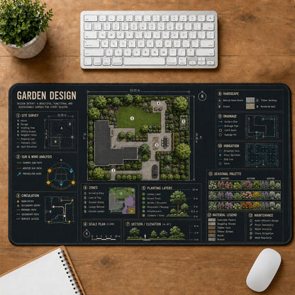 Garden Design Creative Reference Guide Desk Mat | 5To9Vibe