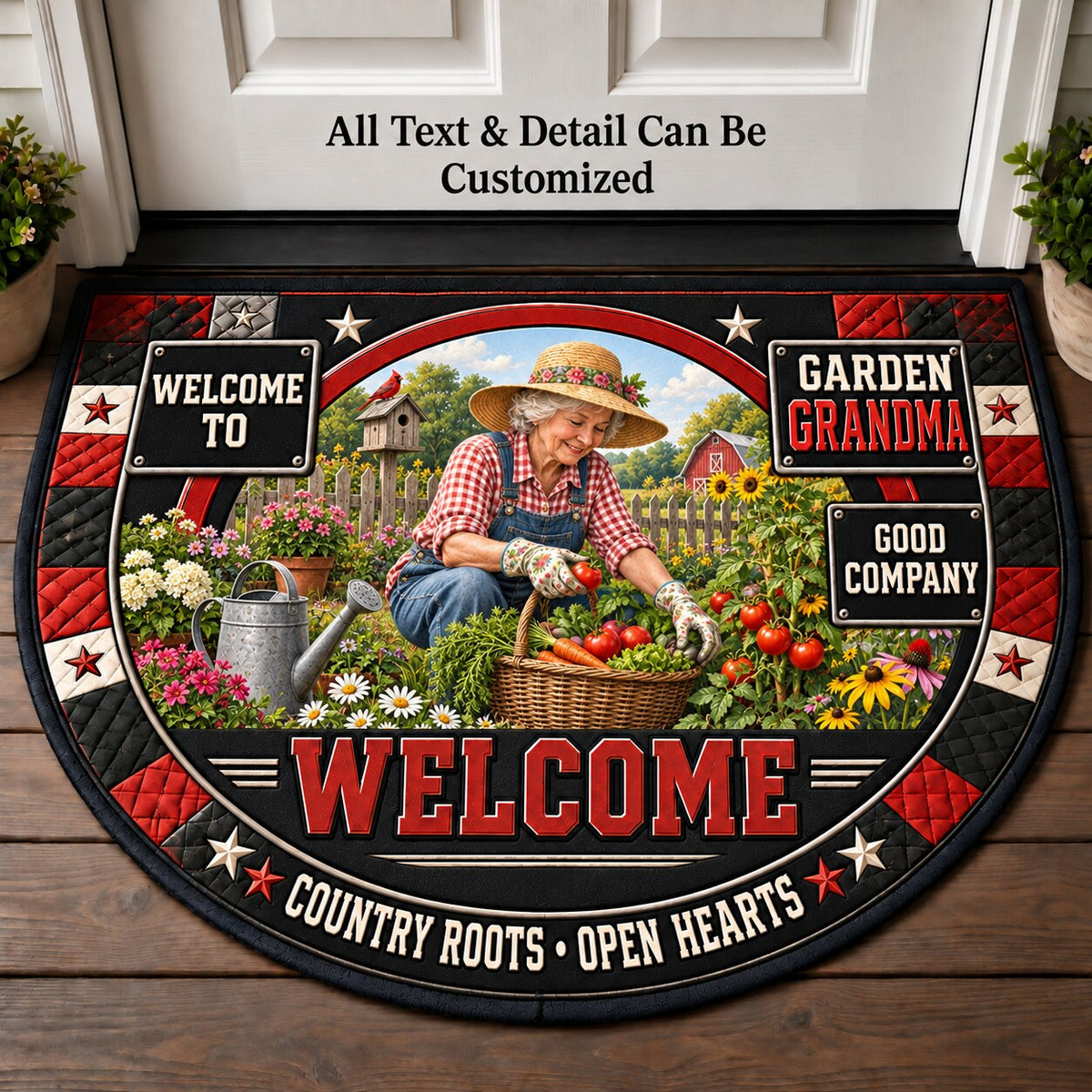Garden Grandma Personalized Half Round Mat | 5To9Vibe