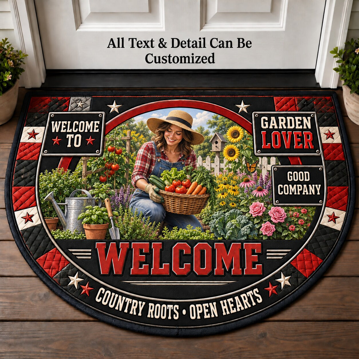 Garden Lover Personalized Half Round Mat | 5To9Vibe