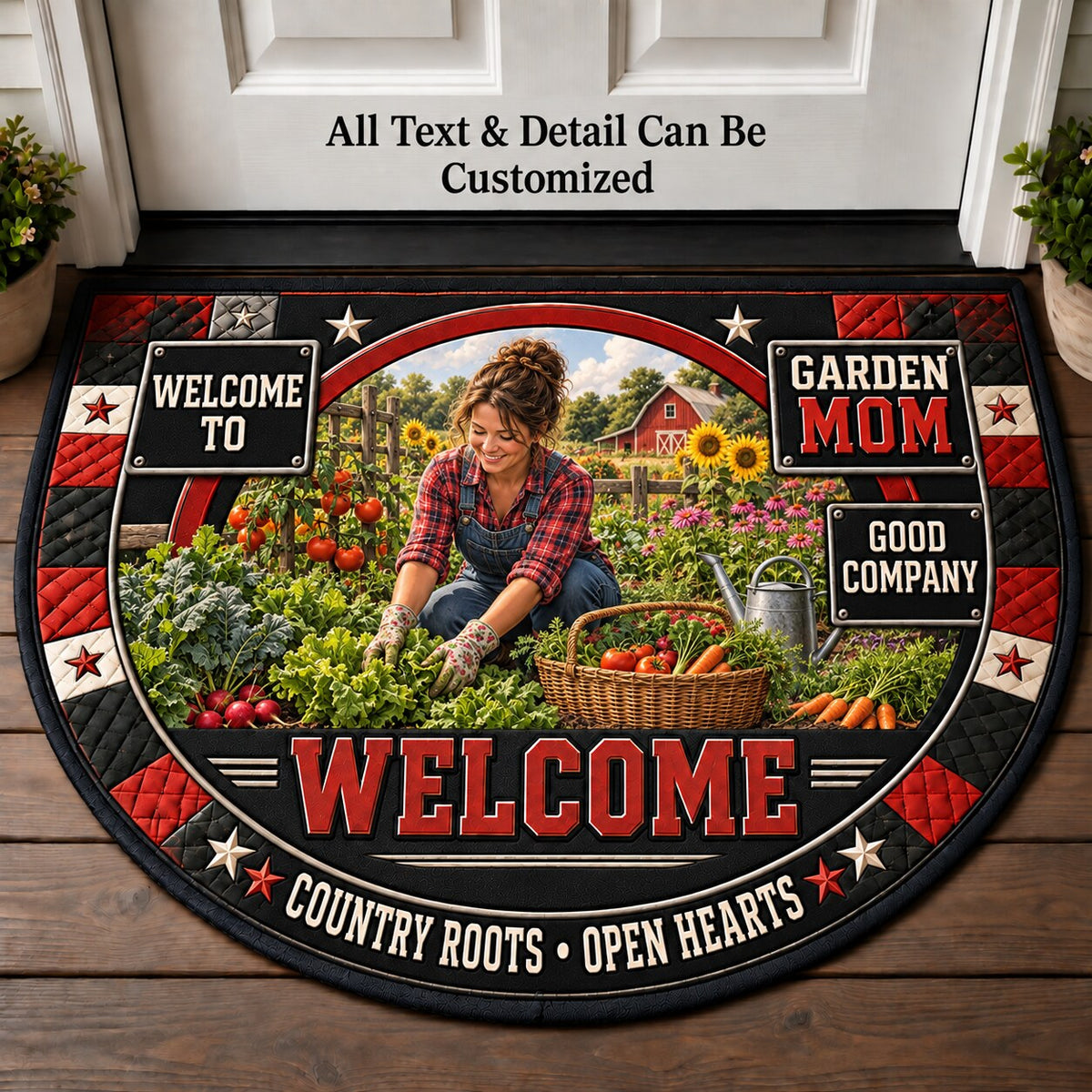 Garden Mom Personalized Half Round Mat | 5To9Vibe