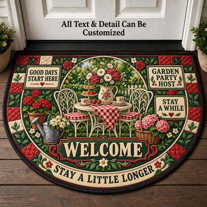 Garden Party Host Personalized Half Round Mat | 5To9Vibe