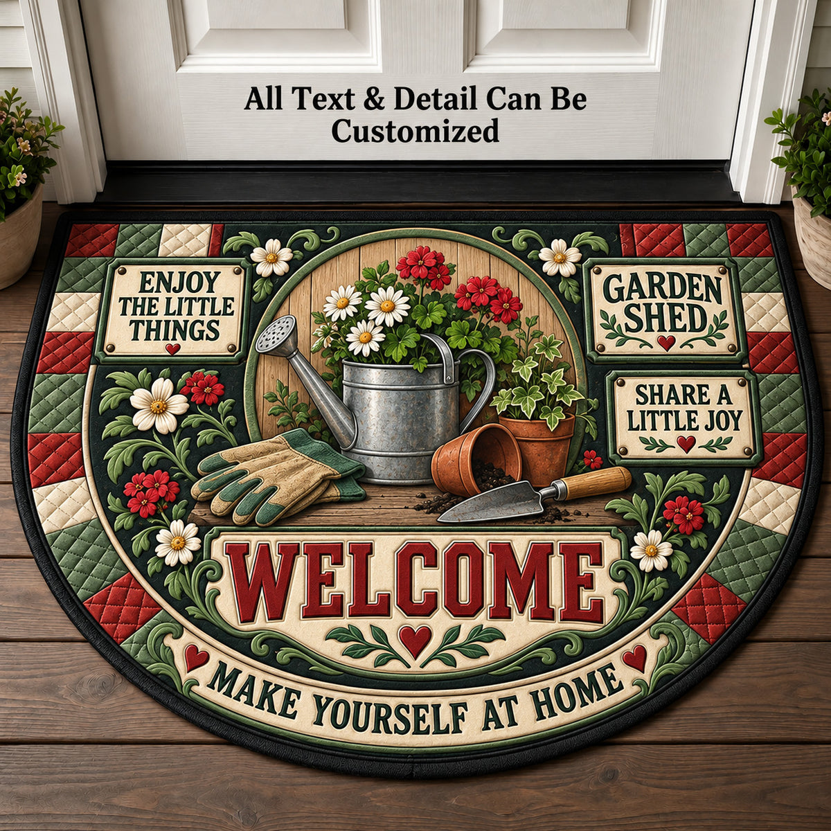 Garden Shed Personalized Half Round Mat | 5To9Vibe