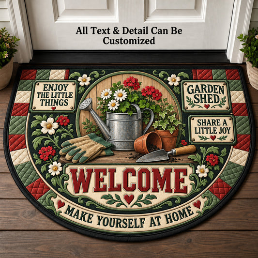 Garden Shed Personalized Half Round Mat | 5To9Vibe