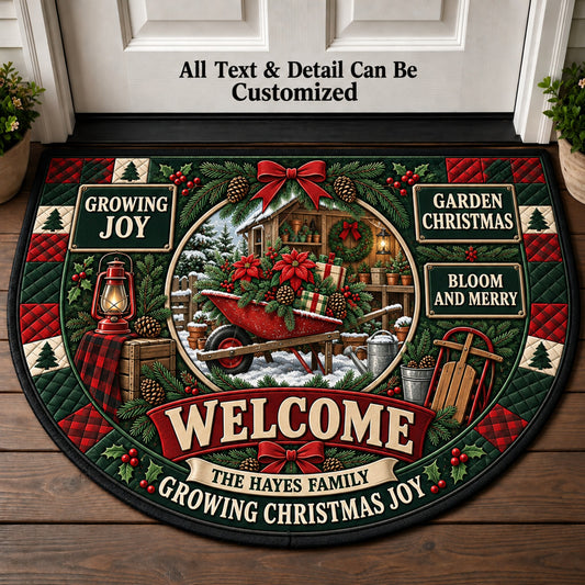 Gardening Christmas Personalized Half Round Mat | 5To9Vibe
