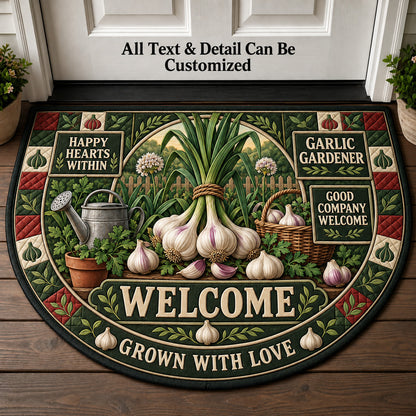 Garlic Gardener Personalized Half Round Mat | 5To9Vibe
