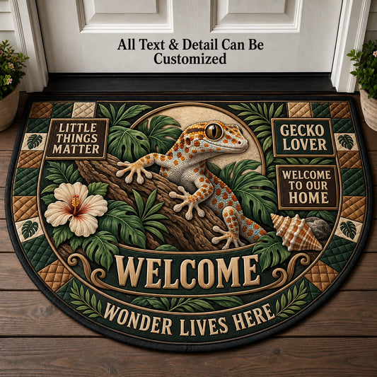 Gecko Lover Personalized Half Round Mat | 5To9Vibe