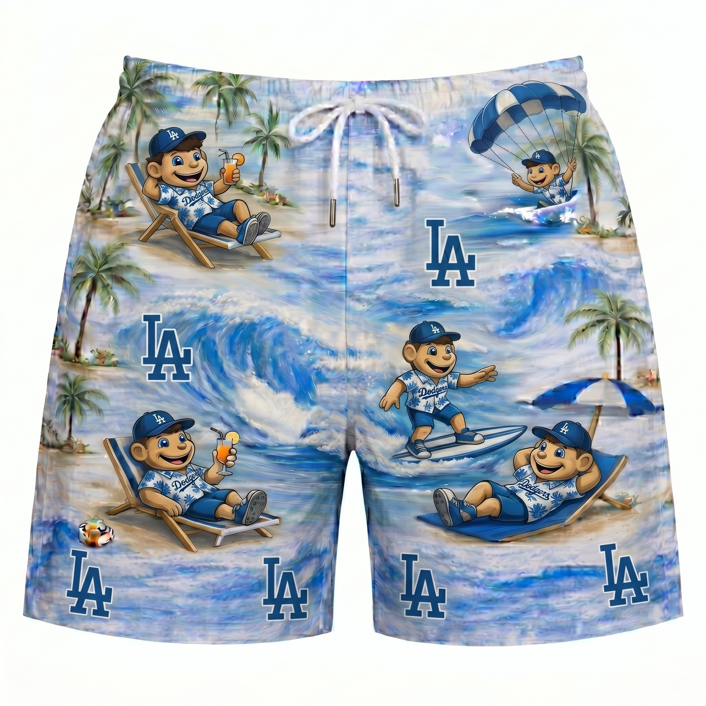 LAD Baseball Mascot Beach Viber Button-Up Unisex Hawaiian Shirt For Men & Women