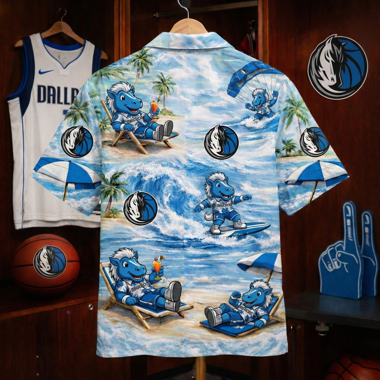 DM Basketball Mascot Beach Viber Unisex Hawaiian Shirt For Men & Women