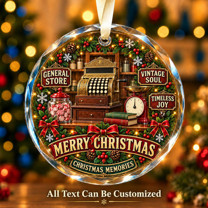 General Store Personalized Glass Ornament | 5To9Vibe