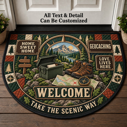 Geocaching Personalized Half Round Mat | 5To9Vibe