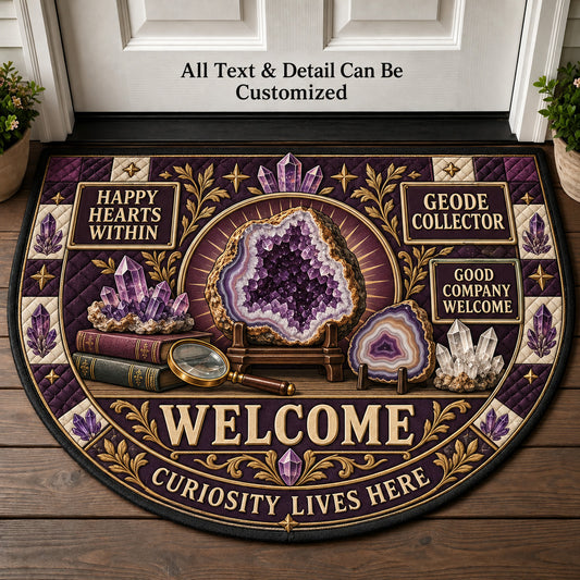 Geode Collector Personalized Half Round Mat | 5To9Vibe