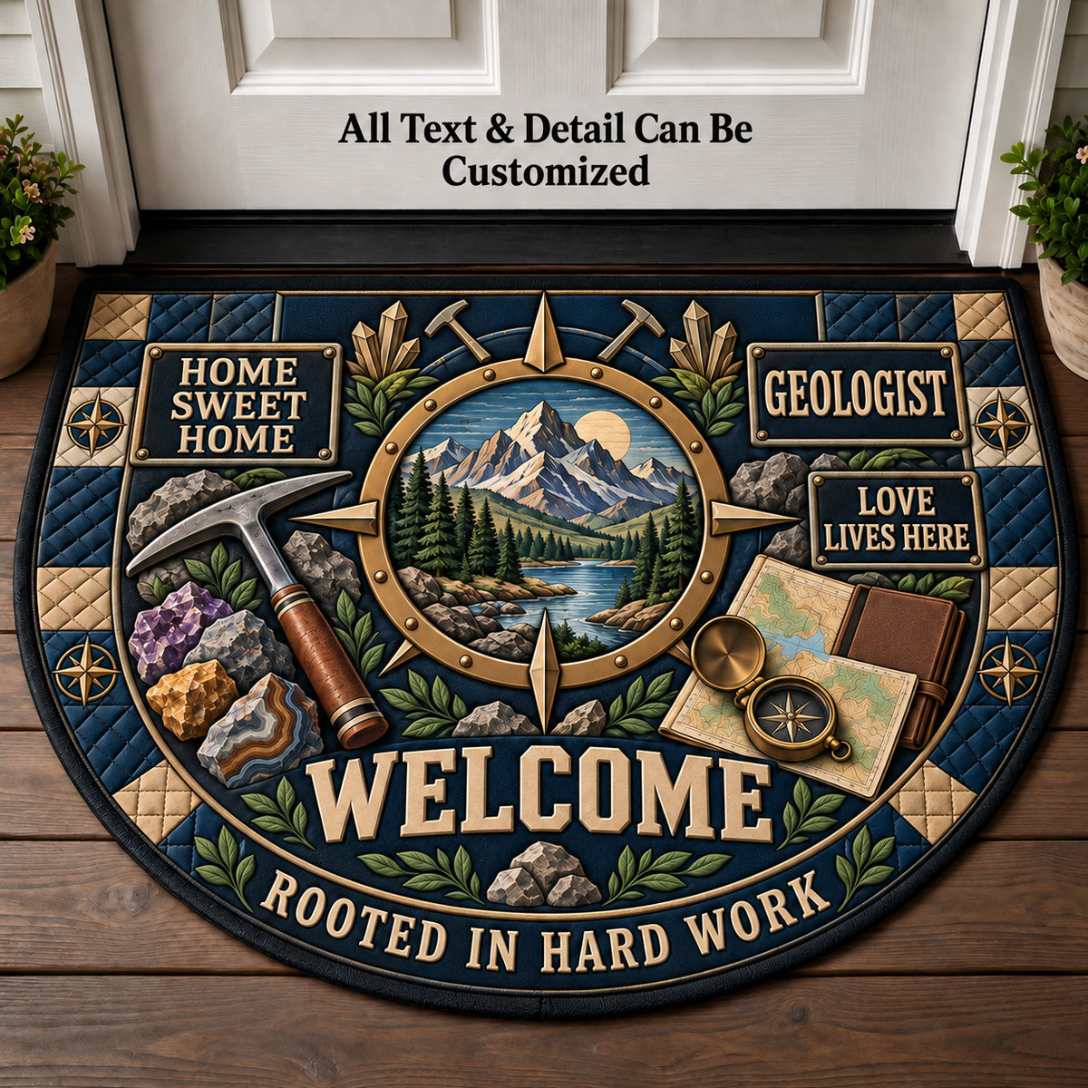 Geologist Personalized Half Round Mat | 5To9Vibe