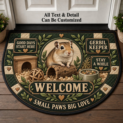 Gerbil Keeper Personalized Half Round Mat | 5To9Vibe
