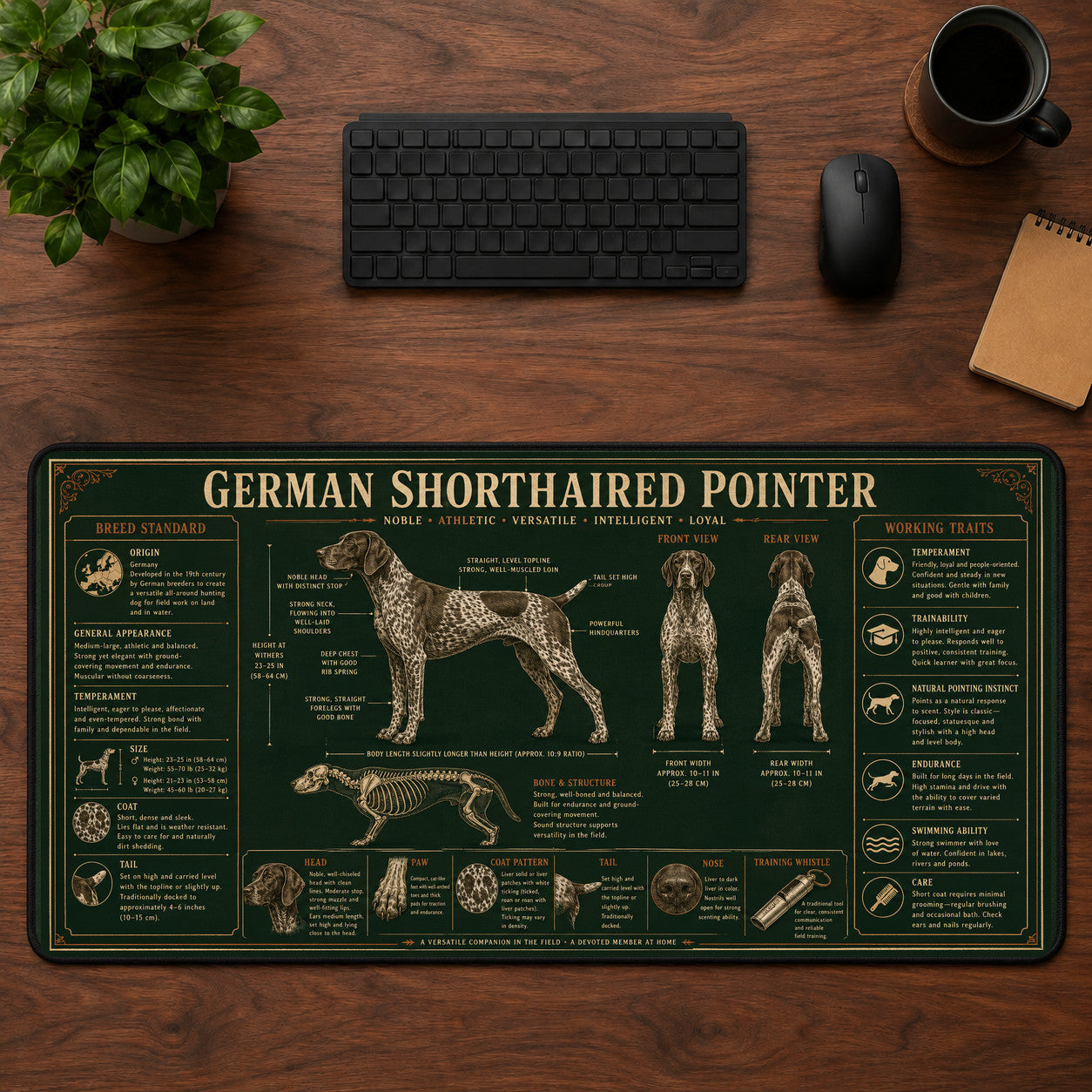 German Shorthaired Pointer Desk Mat Mouse Pad | 5To9Vibe