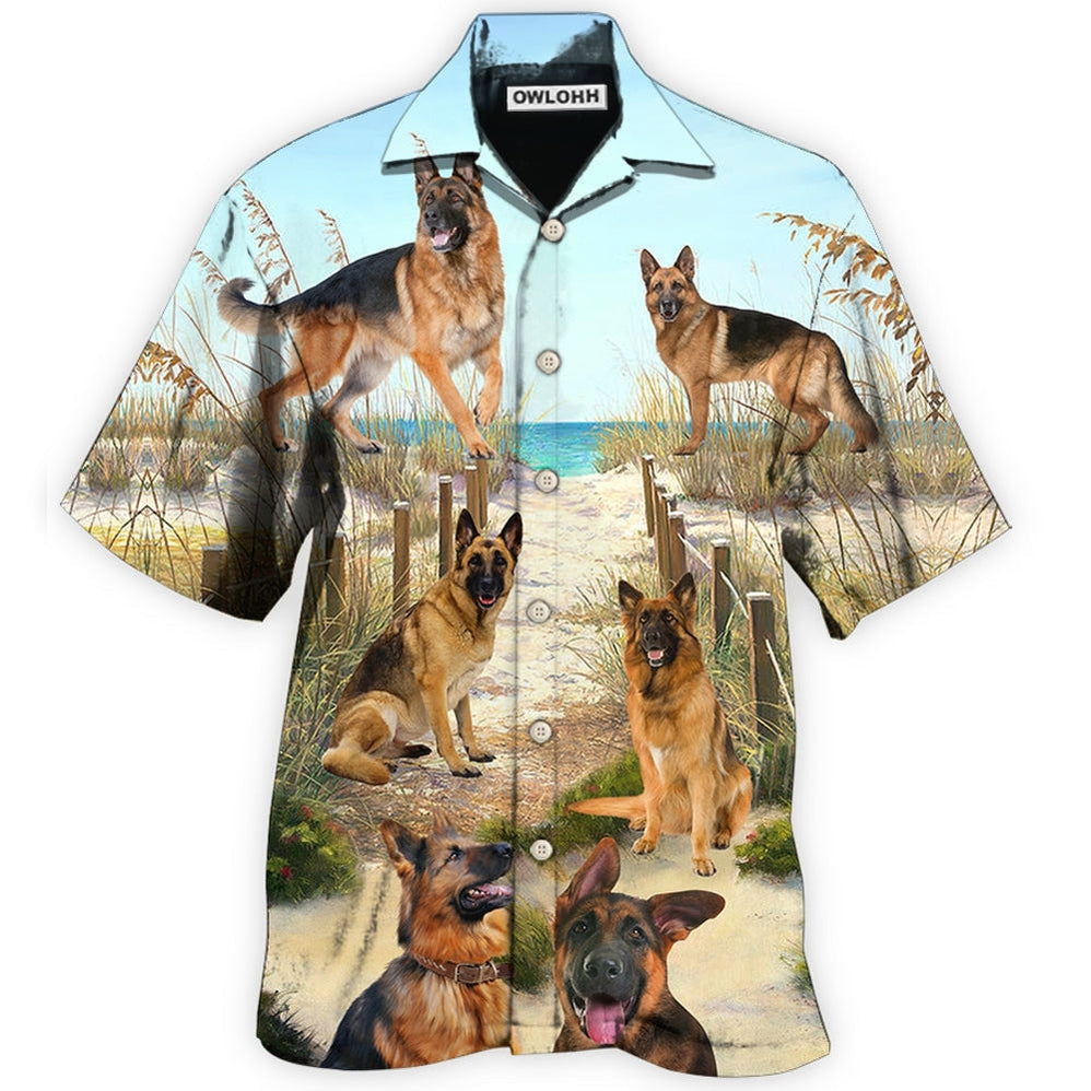 Hawaiian Shirt / Adults / S German Shepherd Best Friends For Life In Sand - Hawaiian Shirt 