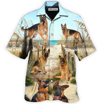 Hawaiian Shirt / Adults / S German Shepherd Best Friends For Life In Sand - Hawaiian Shirt 