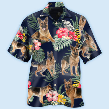 German Shepherd Tropical Floral Lover - Hawaiian Shirt 