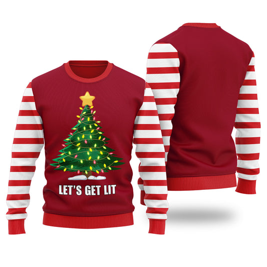 Get Lit Christmas Sweater Womens Ugly Sweater
