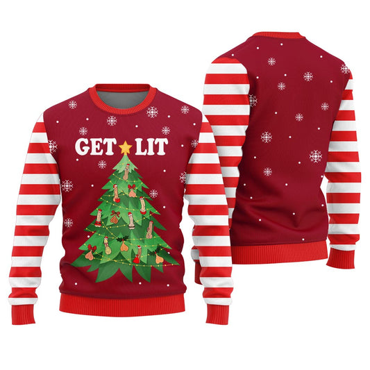 Get Lit Dickmas Naughty Ugly Christmas Sweater