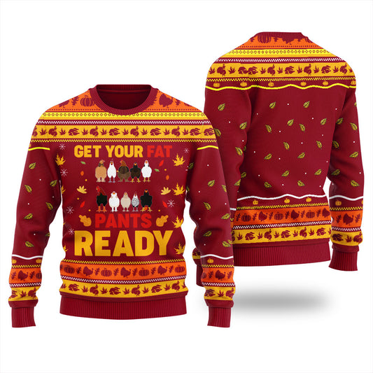 Get Your Fat Pants Ready Thanksgiving Men's Ugly Sweater