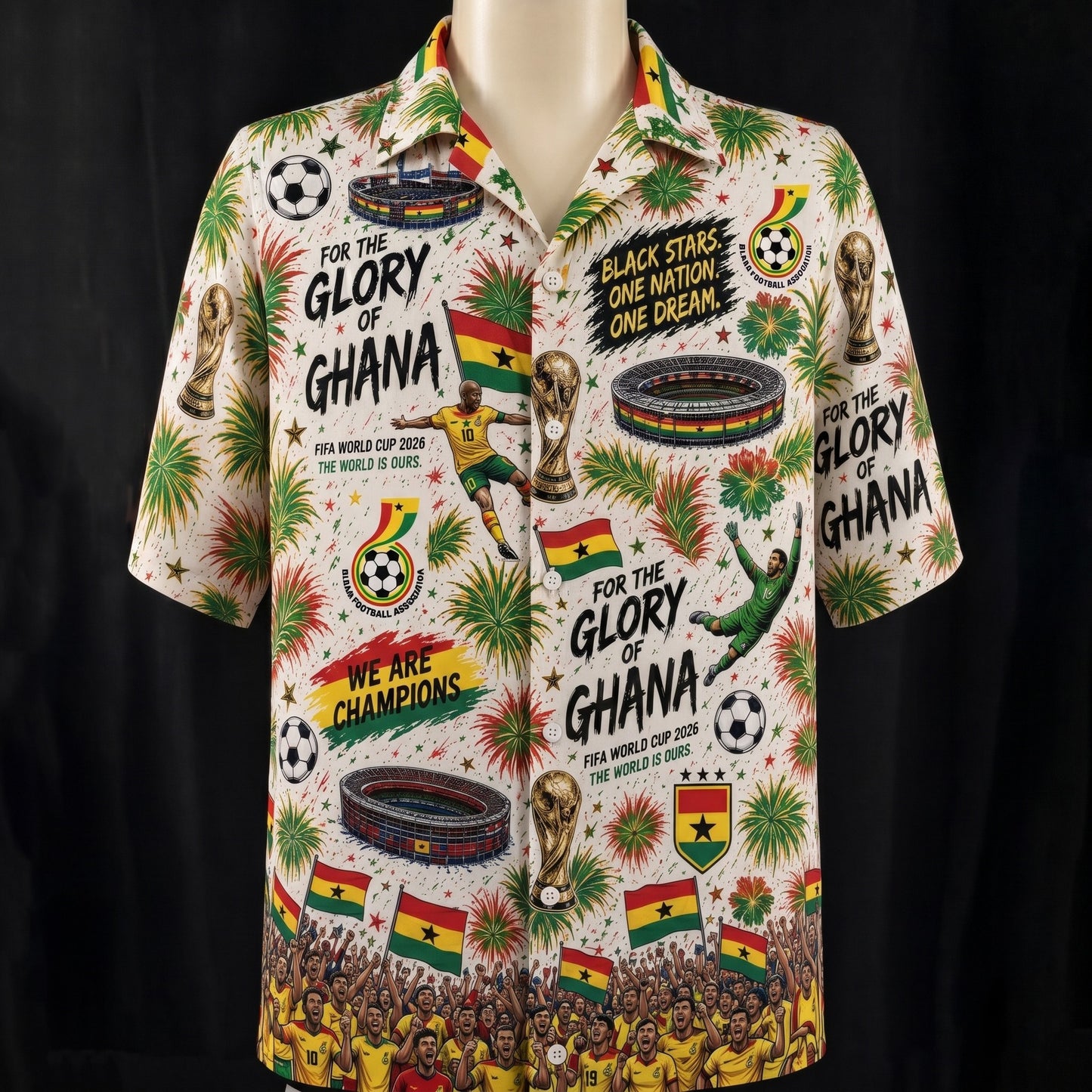 All Teams World Cup Champion Football Soccer Unisex Button-Up Hawaiian Shirt For Men & Women