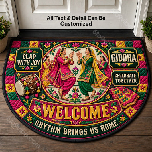 Giddha Personalized Half Round Mat | 5To9Vibe