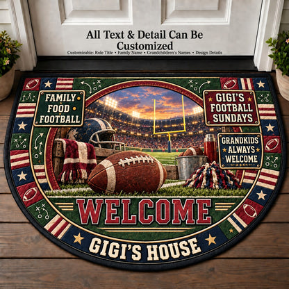 Gigi's Football Sundays Personalized Half Round Mat | 5To9Vibe