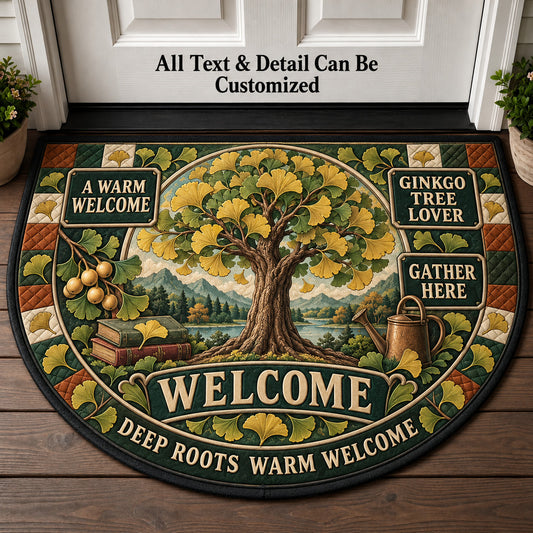 Ginkgo Tree Lover Personalized Half Round Mat | 5To9Vibe