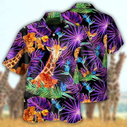 Giraffe Tropical Leaf - Hawaiian Shirt 