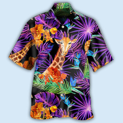Giraffe Tropical Leaf - Hawaiian Shirt 