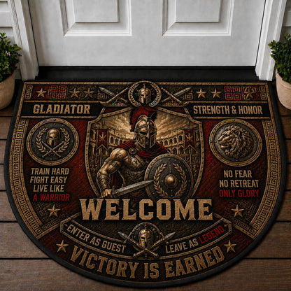 Legendary Warriors Viking Quilted Print Premium Welcome Mat – Personalized Doormat