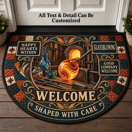 Glassblowing Personalized Half Round Mat | 5To9Vibe