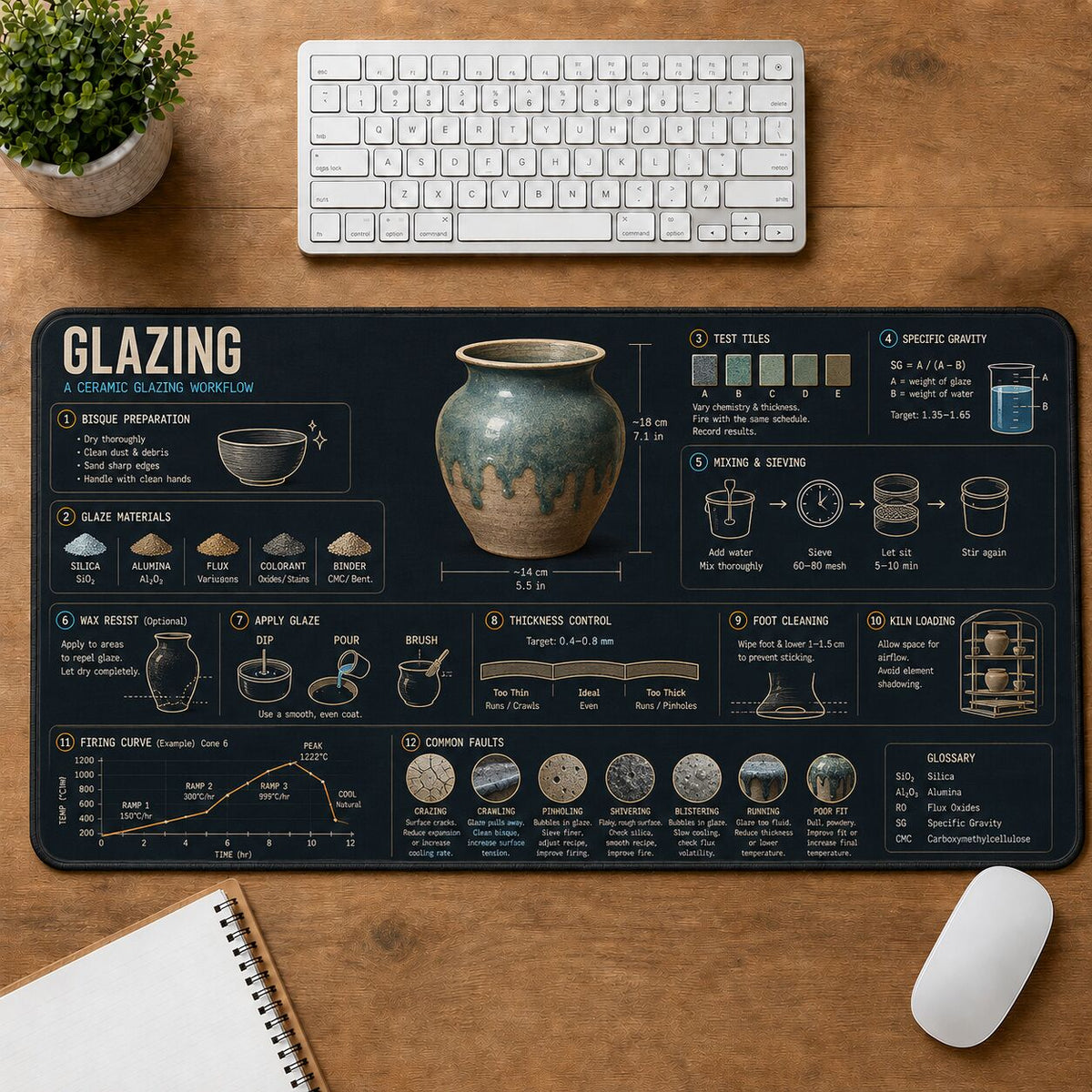 Glazing Creative Reference Guide Desk Mat | 5To9Vibe