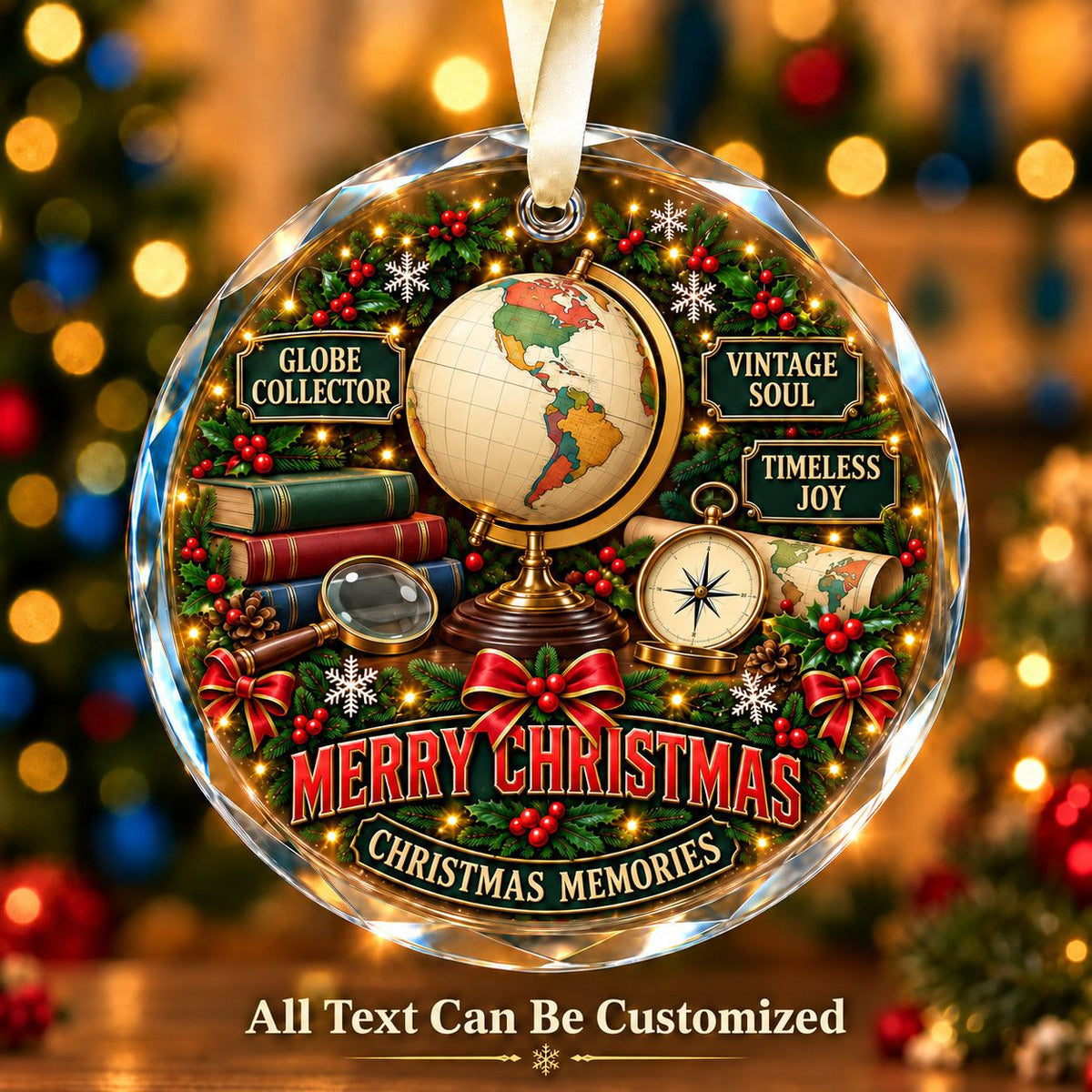Globe Collector Personalized Glass Ornament | 5To9Vibe